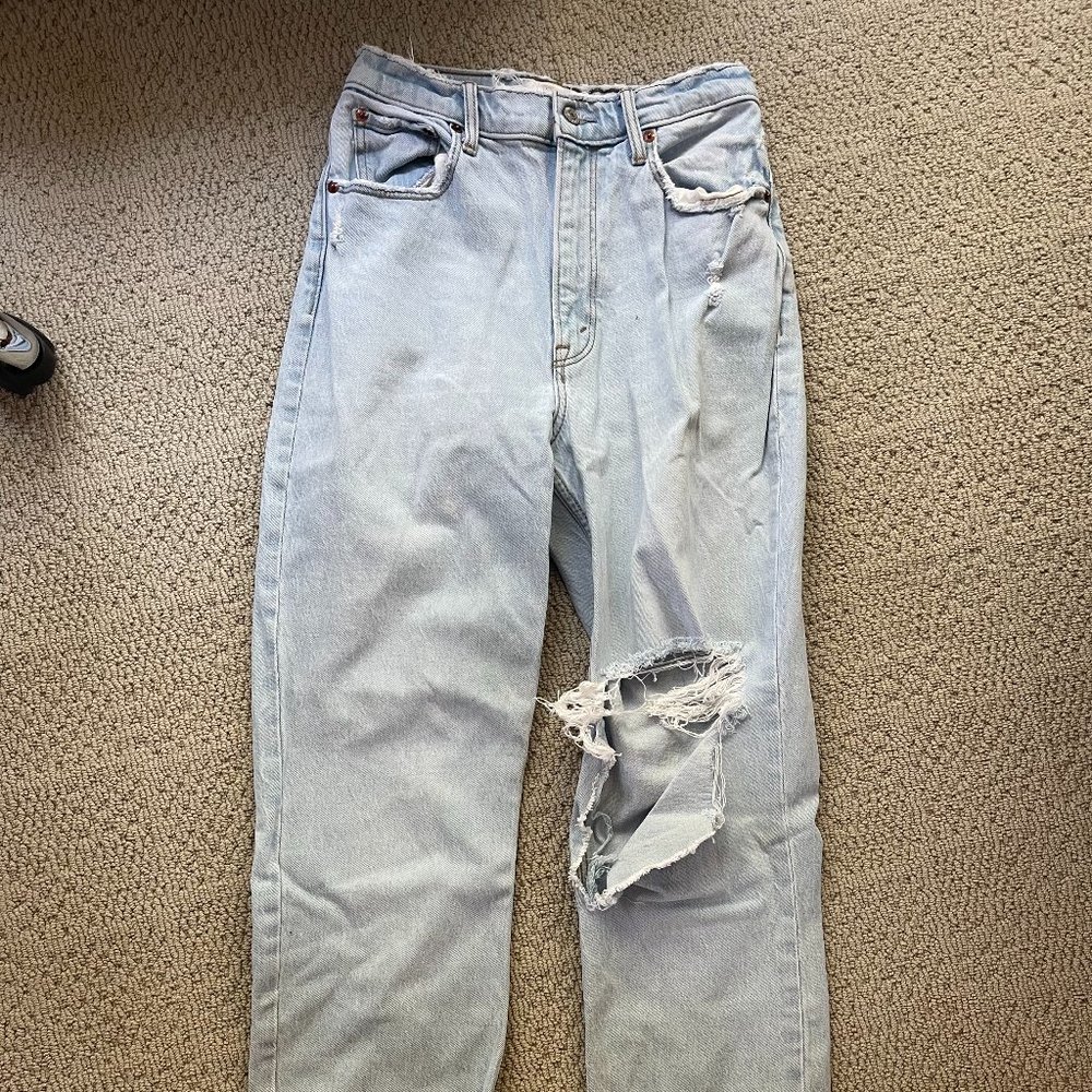 Abercombie Curve Love High Waisted Straight Leg Jean